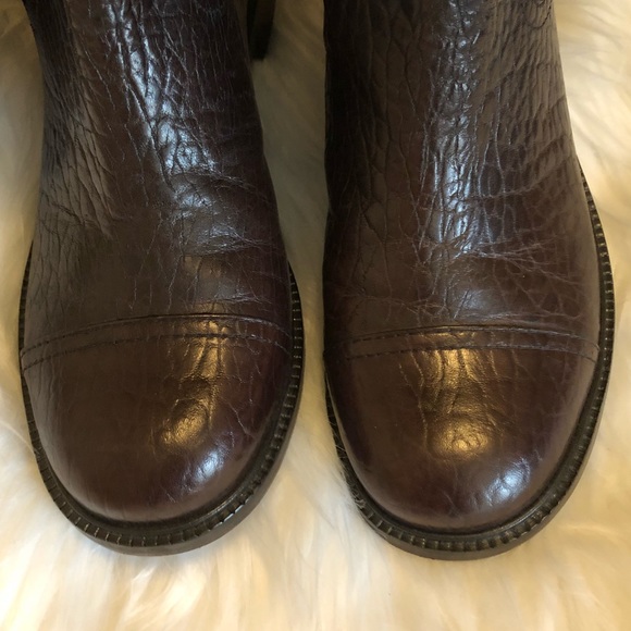 Tory Burch Corey Leather Mid Calf Dark Brown Boots - Picture 6 of 8